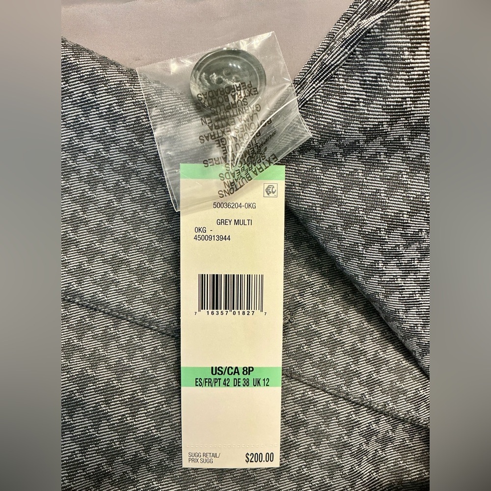 Le Suit Petite 2-pc. Knee Length Skirt Suit Gray Houndstooth Size 8P NWT - Picture 6 of 10